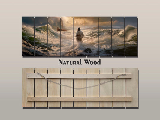 Jesus Wood Wall Art - Rustic Wood Plank Art | Christian Gift Idea & Religious Wall Decor