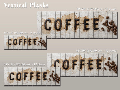 Coffee Art Print on Natural Wood – Kitchen Wall Decor