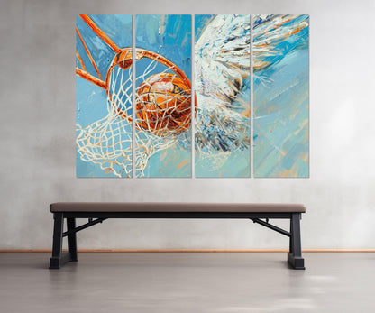Abstract Basketball Painting – Framed Basketball Wall Art Canvas Print Ready to Hang