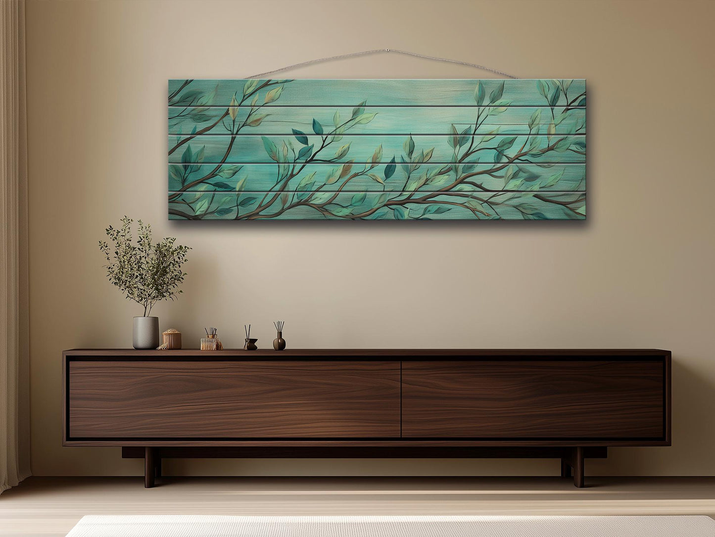 Wood Wall Art – Large Rustic Wildflower Print on Smooth Linden Planks