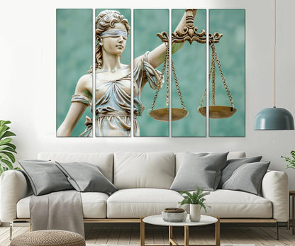 Lawyer Office Wall Decor – Lady Justice Canvas Print | Framed Ready to Hang Art