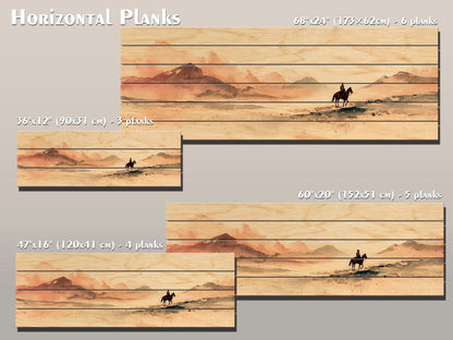 Cowboy Wall Art – Lone Cowboy Print on Wood | Rustic Western Wood Decor