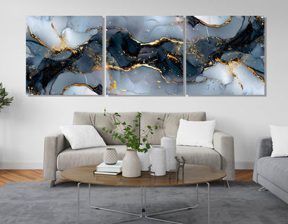 Contemporary Marble Canvas - Wide Modern Wall Art | Framed & Ready to Hang