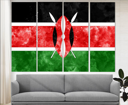 Kenya Flag Canvas | Ready to Hang Cotton Canvas Print - Framed Wall Art