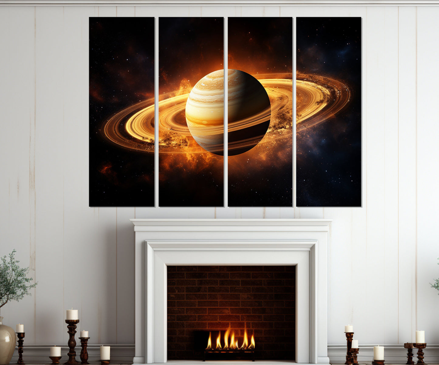 Saturn Canvas Print – Abstract Planets Wall Art | Framed & Ready to Hang