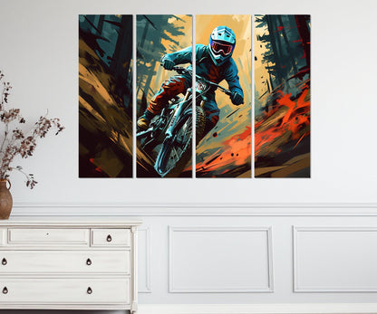 Motocross Wall Art – Framed Canvas Print | Dirt Bike Poster, Pop Art Decor