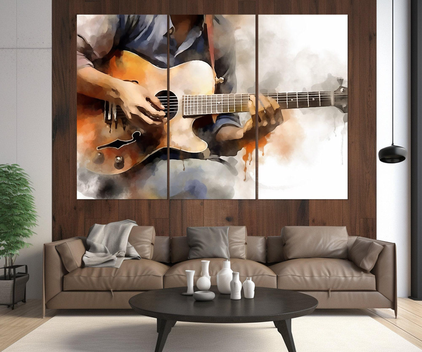 Abstract Guitar Canvas – Framed Guitar Wall Art | Ready to Hang Cotton Print