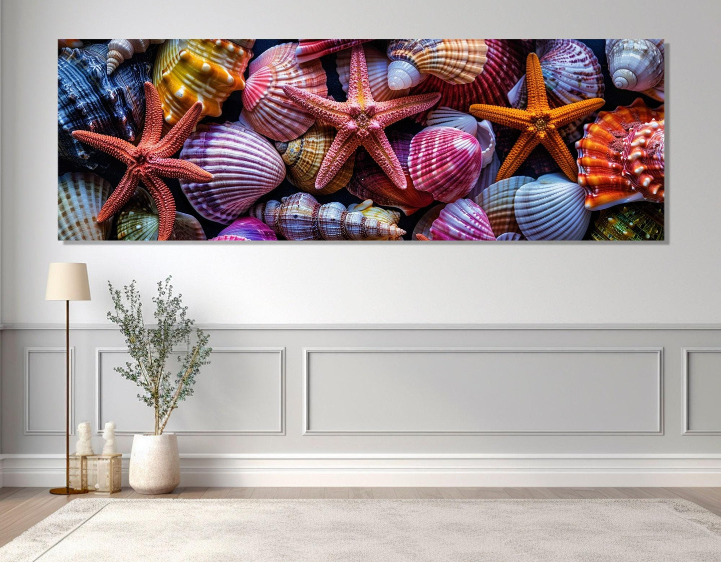 Sea Shells Canvas Print – Framed Floating Frame | Underwater Wall Art Decor