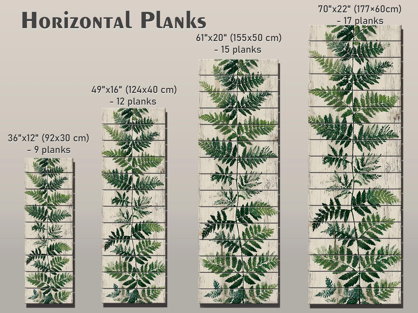 Wood Wall Art - Fern Leaf Botanical Art Printed on Wood – Rustic Nature Wall Decor – Greenery Painting Print for Your Home