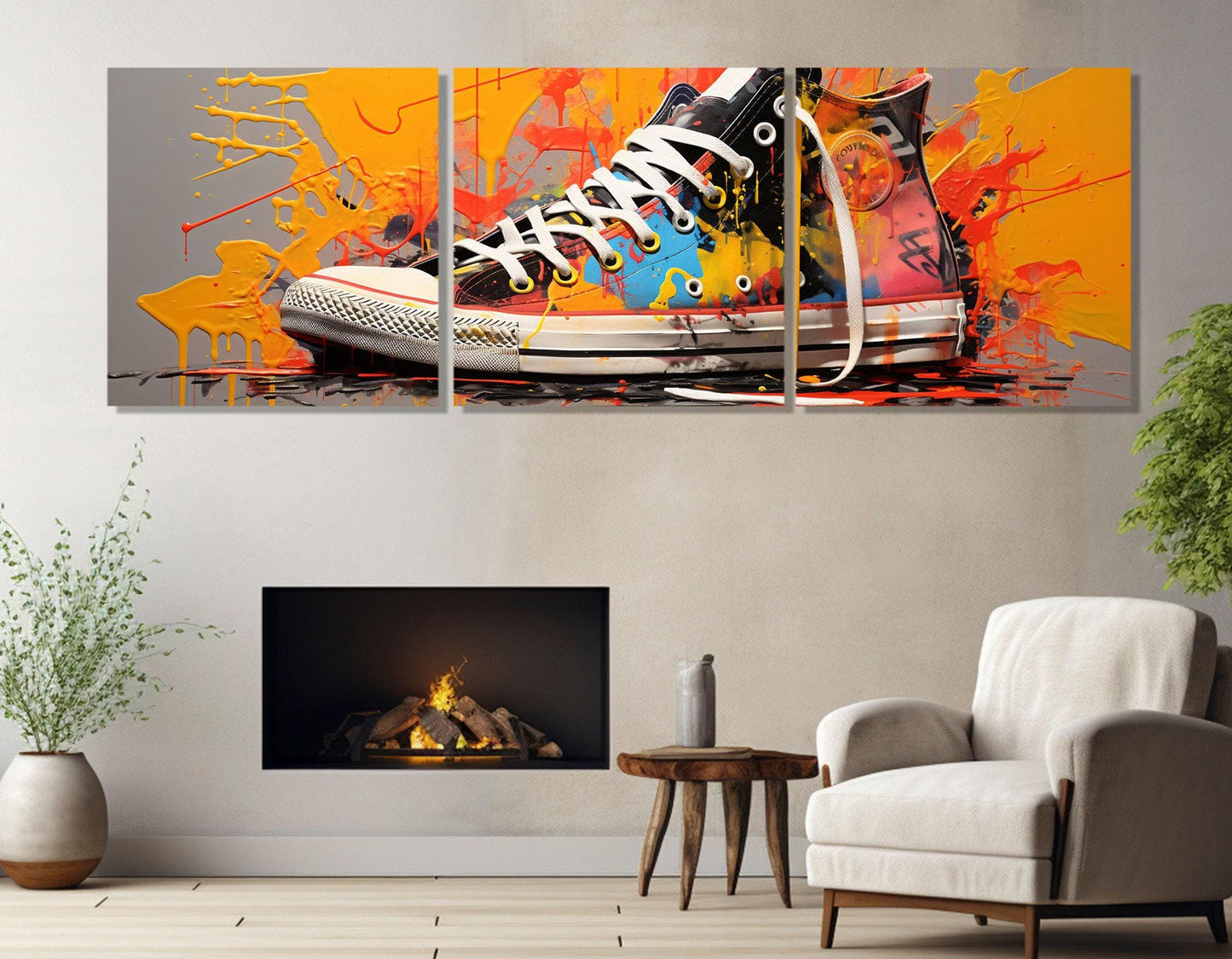 Abstract Graffiti Wall Art – Sneaker Canvas Print | Framed Canvas Art Ready to Hang