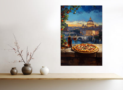 Pizza Wall Art – Scenic Italian Canvas Print | Framed Ready to Hang Decor