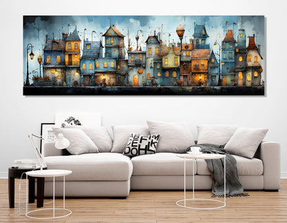 Van Gogh Canvas Print – High Quality City Houses Canvas Wall Art, Ready to Hang