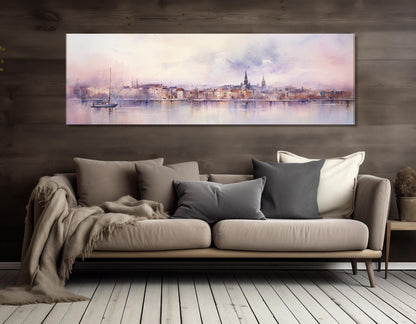 Belgrade Skyline Canvas - Vintage Serbia Wall Art | Framed Gallery Wrapped Print