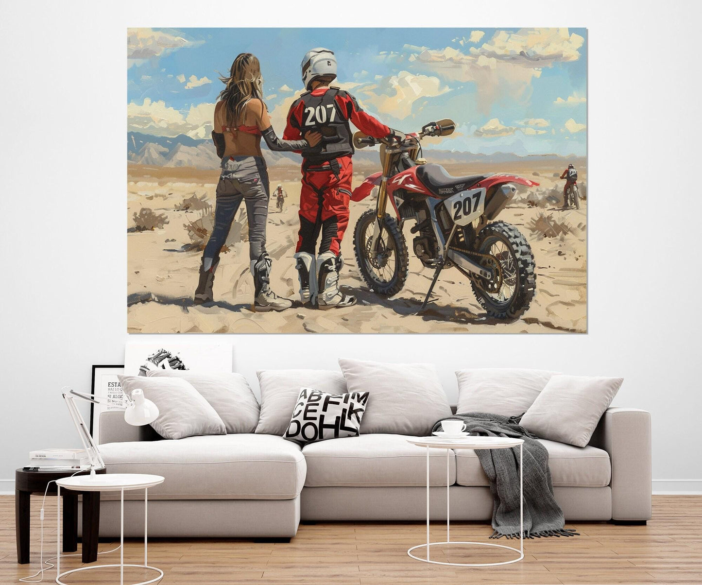 Motocross Canvas Print - Romantic Dirt Bike Wall Art | Framed, Ready to Hang