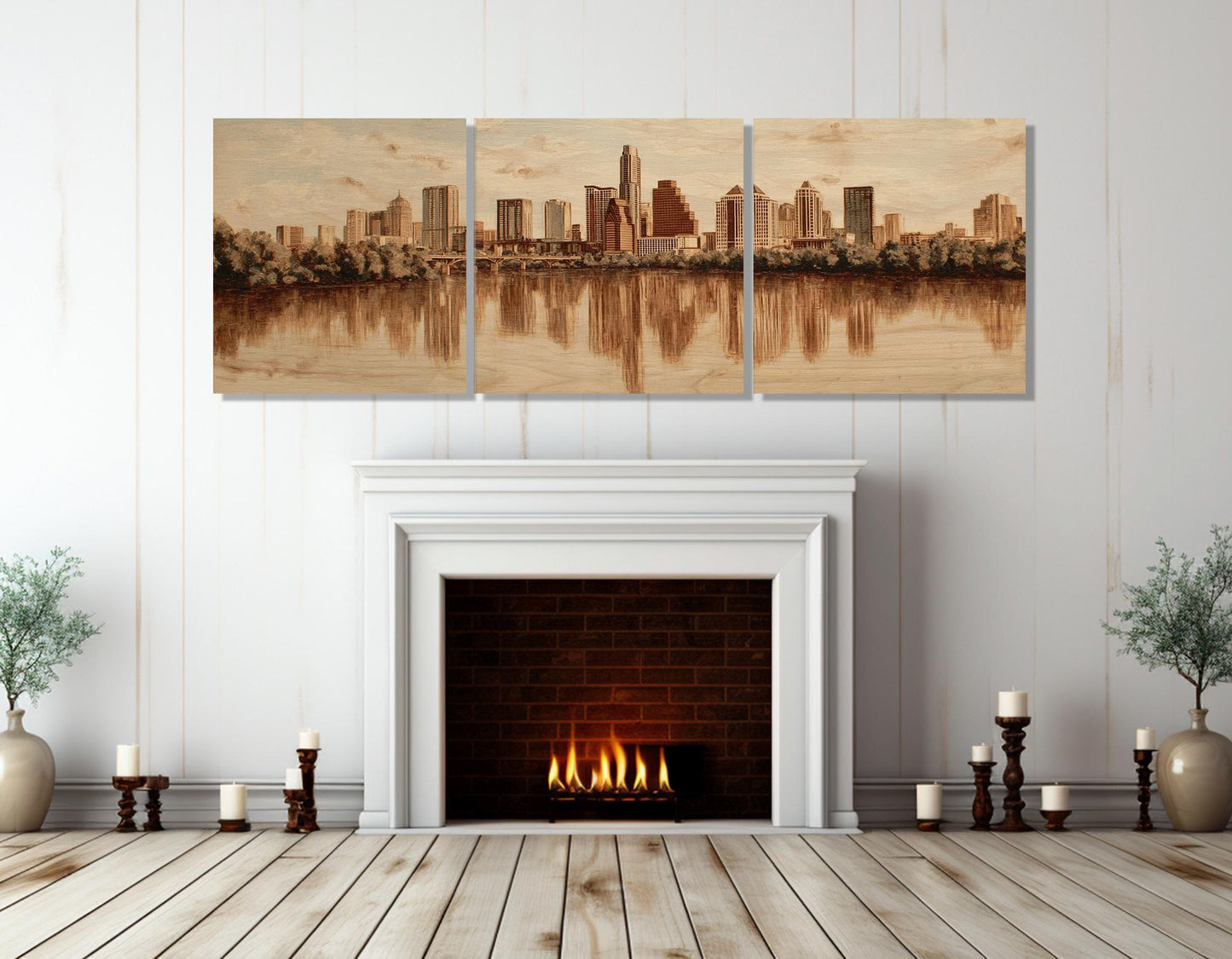 Austin Canvas Print - Retro Vintage Wall Art | Abstract City Art, Ready to Hang