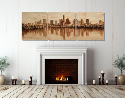 Austin Canvas Print - Retro Vintage Wall Art | Abstract City Art, Ready to Hang