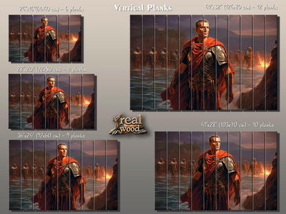 Julius Caesar Wood Print – Roman Wall Art | Crossing Rubicon Painting on Wood