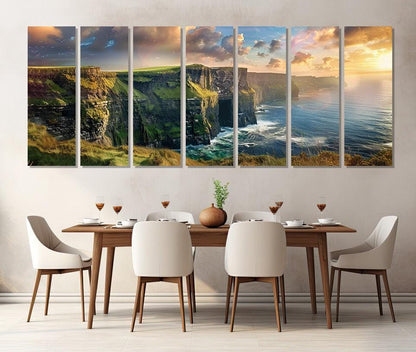 Cliffs Of Moher Canvas Large Cotton Canvas Print - Ready To Hang Panorama Art