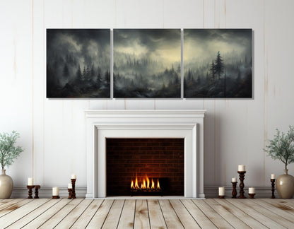 Misty Forest Canvas Print - Foggy Pine Wall Art | Framed & Ready to Hang
