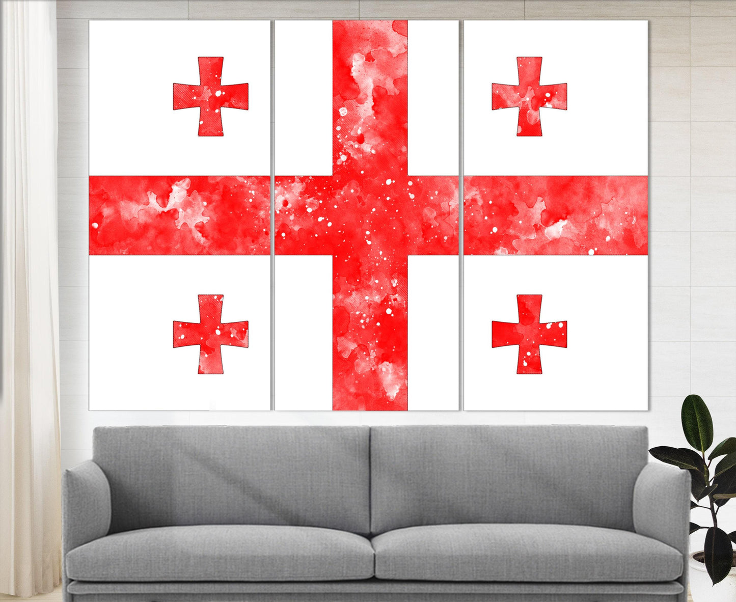 Georgia Flag Canvas Print - Framed Cotton Canvas Art | Ready to Hang Wall Decor