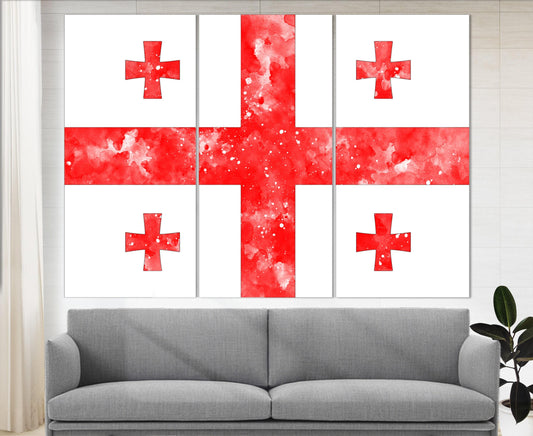 Georgia Flag Canvas Print - Framed Cotton Canvas Art | Ready to Hang Wall Decor