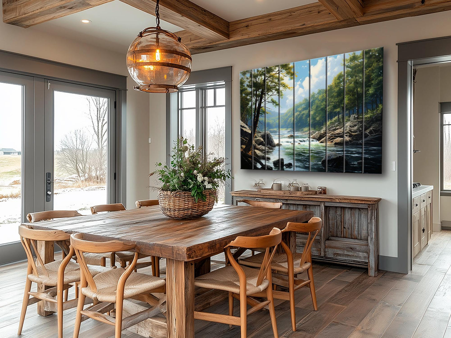 Wisconsin Wood Wall Art - Natural Wood Plank Decor | Wisconsin River Print