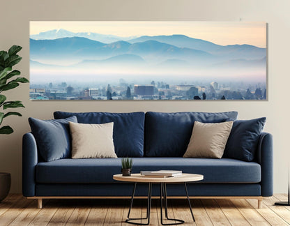 San Jose Canvas Print – Large Foggy Skyline Art | Framed Gallery Wrapped Cotton Canvas