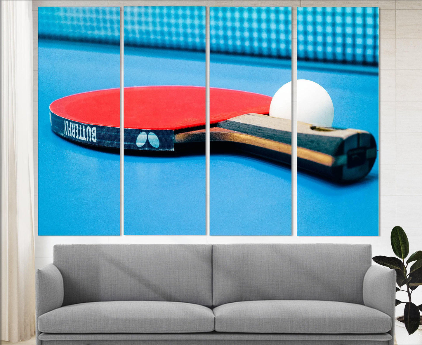 Table Tennis Wall Art - Ping Pong Canvas Poster | Tennis Player Gift, Coach Decor