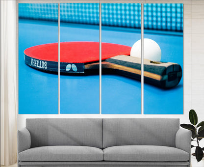 Table Tennis Wall Art - Ping Pong Canvas Poster | Tennis Player Gift, Coach Decor