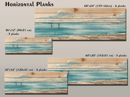 Paddle Boards Wall Art – Minimalist Coastal Wood Print for Beach House Decor