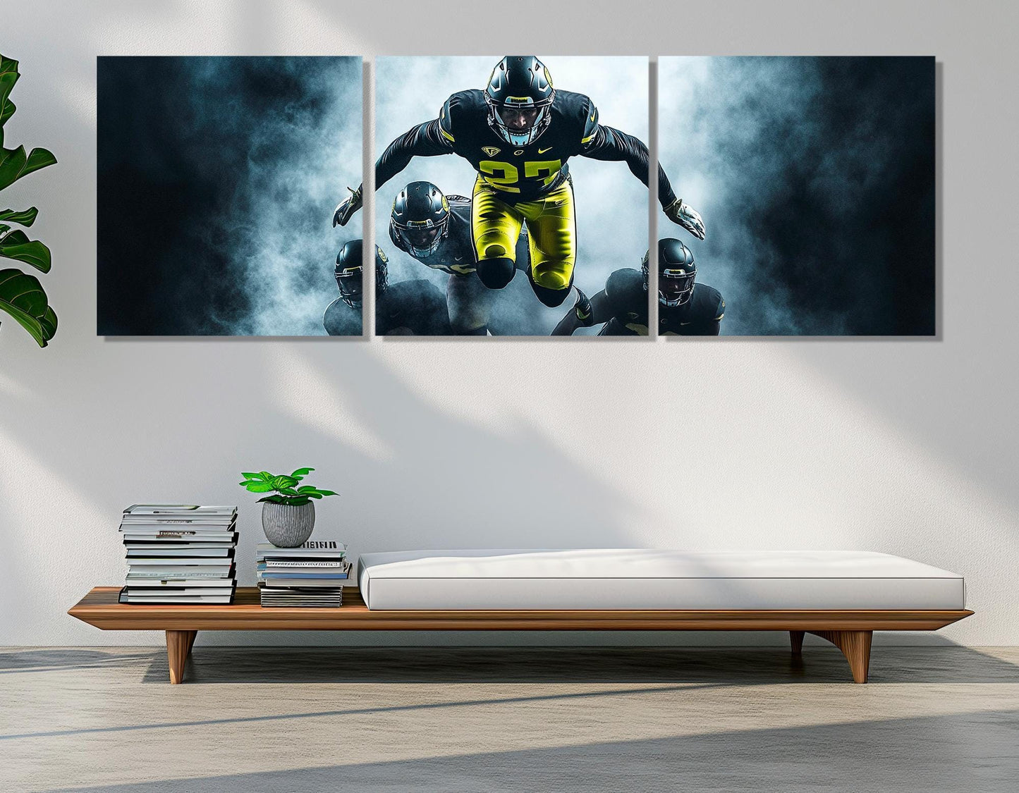 Abstract Football Wall Art, American Football Canvas Print, Framed and Ready to Hang