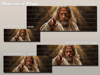 Jesus Christ Wall Art – Religious Wood Print | Golden Light Artwork on Planks