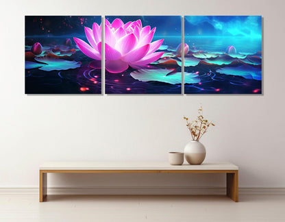 Lotus Flower Canvas Print – Abstract Floral Wall Decor | Framed, Ready to Hang
