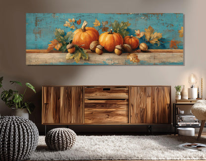 Pumpkins Canvas Print - Cozy Autumn Wall Art | Framed Ready to Hang