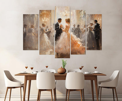 Ballroom Dancing Canvas Print – Vintage Dancing Painting | Framed Canvas Art