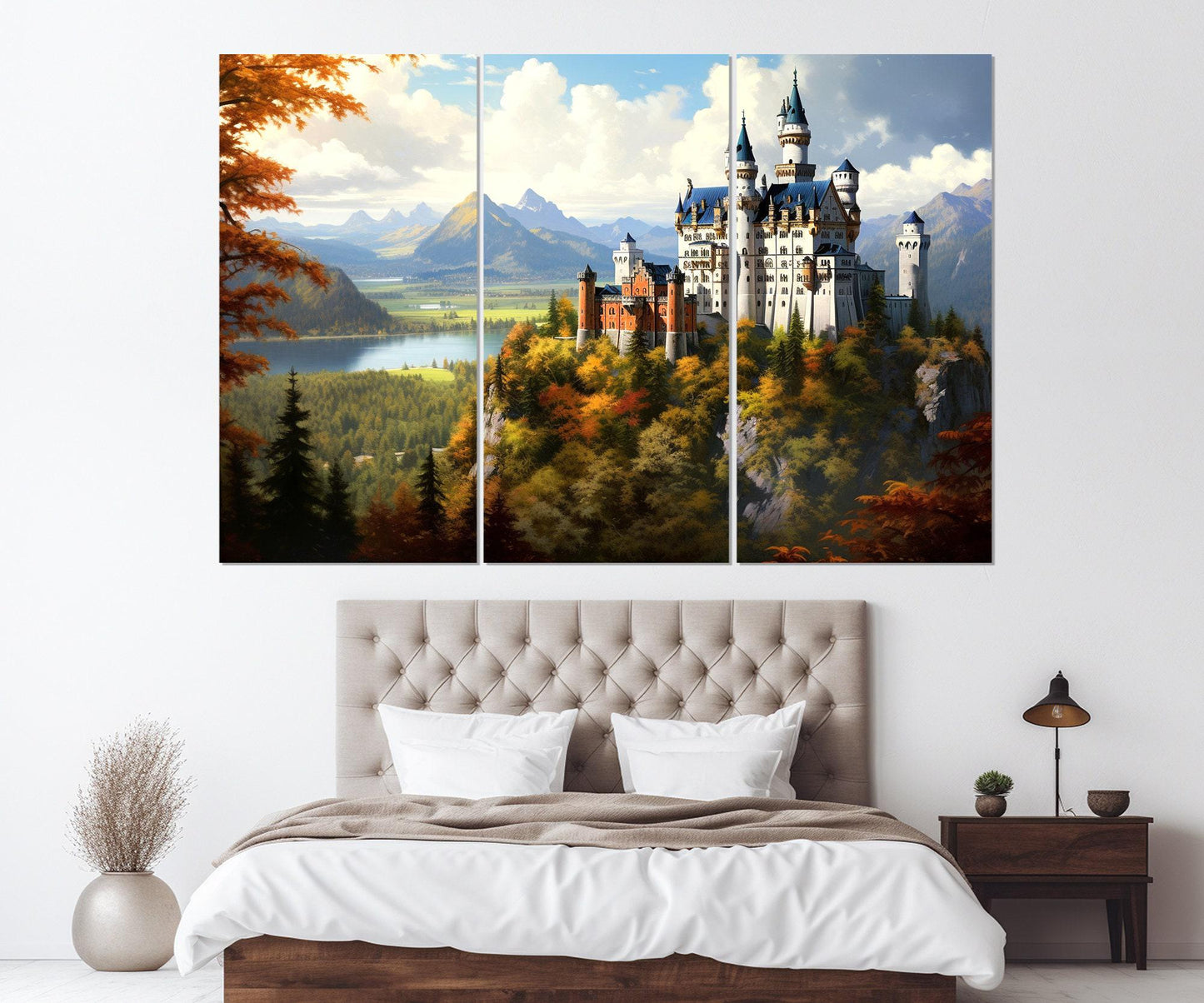 Neuschwanstein Castle Canvas – Framed Castle Wall Art | Ready to Hang Large Poster