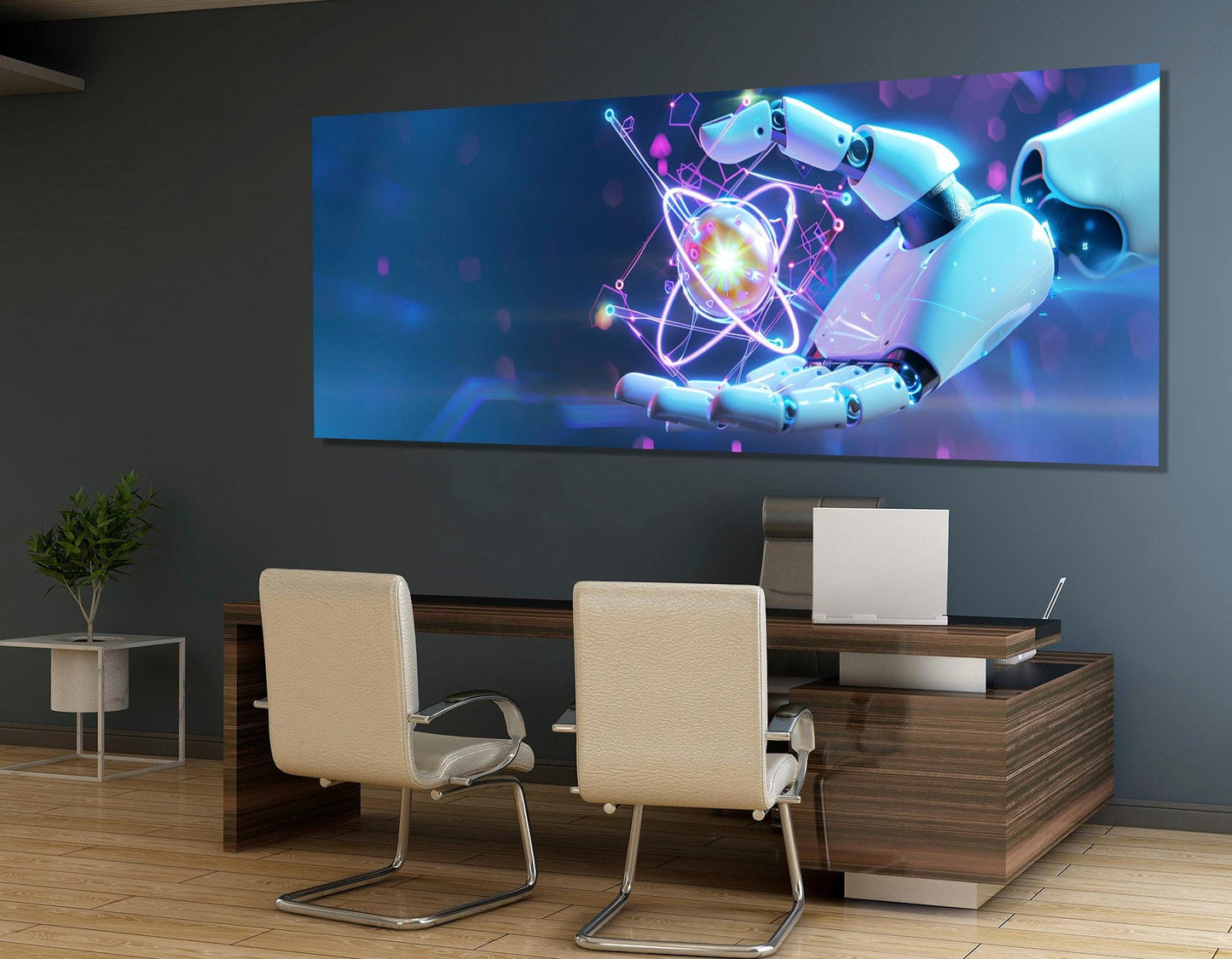 Robotics Wall Art, Artificial Intelligence Canvas Print, Framed and Ready to Hang