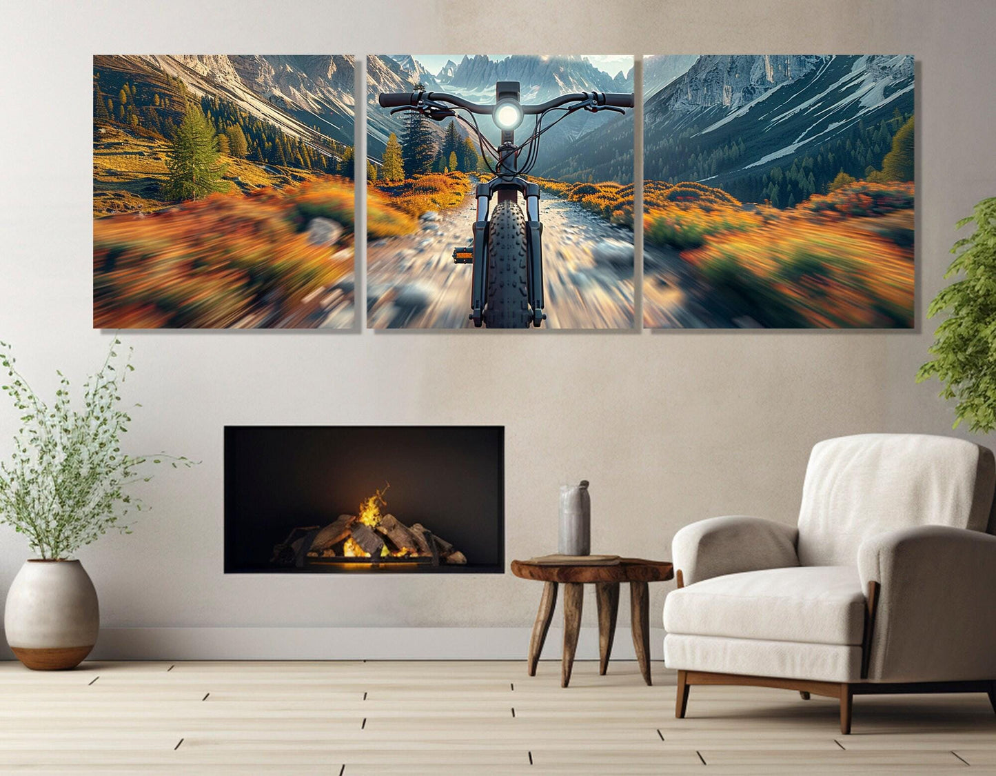 Downhill Bike Wall Art – Mountain Bike Print | Framed Canvas Art, Ready to Hang