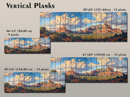 Sedona Wood Wall Art – Rustic Wood Plank Art | Arizona Wall Decor Print