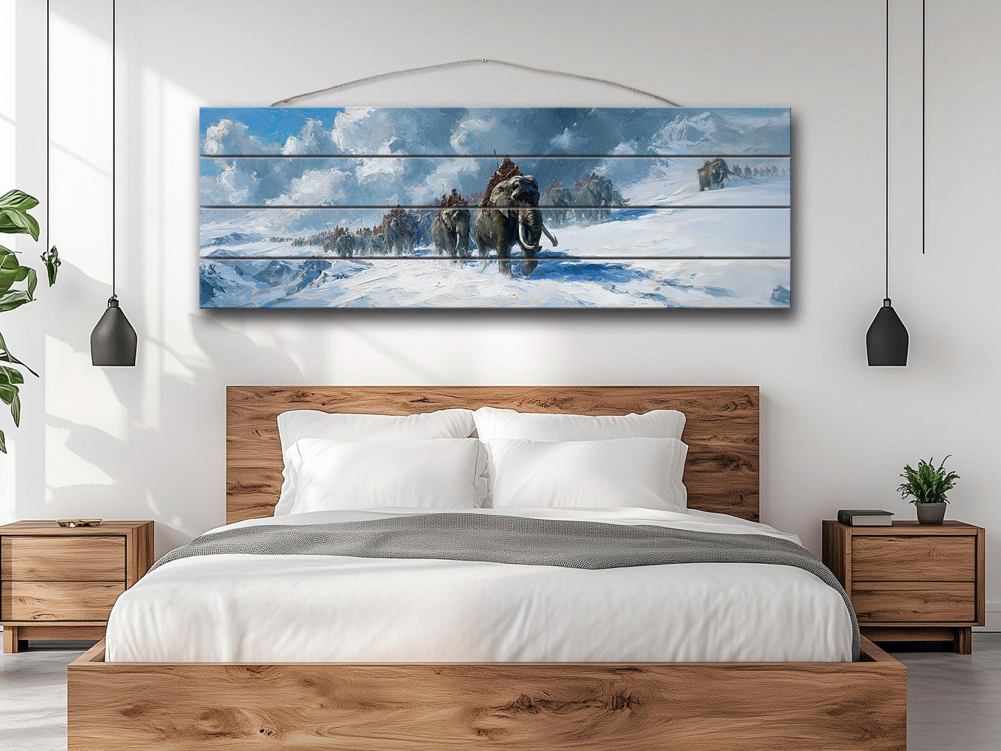 Hannibal Barca Wood Print – Alpine Crossing Historical Wall Art on Wood Panel