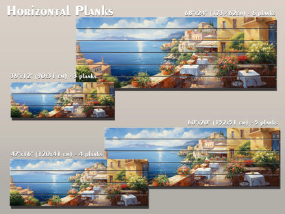 Italy Coast Painting – Scenic Italian Landscape Wood Wall Art | Rustic Coastal Decor