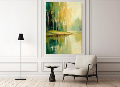 Impressionist Landscape Canvas | Abstract Forest Wall Art, Gallery Wrapped Cotton Canvas Print