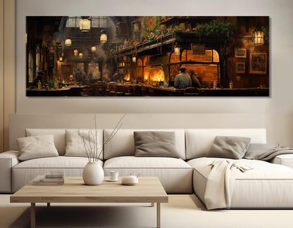 Irish Pub Canvas Print – Vintage Pub Poster on Cotton Gallery Wrapped Canvas Art