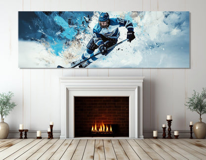 Ice Hockey Canvas Print - Framed, Ready to Hang | Sports Bar Wall Art Decor
