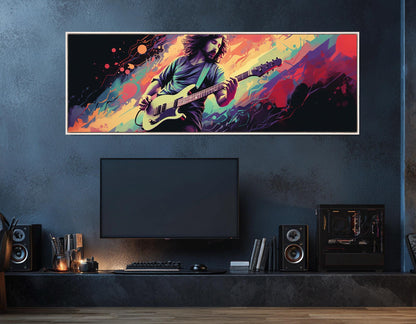 Pop Art Guitar Canvas - Abstract Guitar Painting | Framed Ready to Hang Wall Art