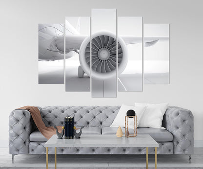 Plane Turbine Canvas Print - Minimalist Aviation Wall Art | Ready To Hang Framed Cotton Canvas