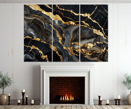 Black Gold Marble Canvas | Luxury Wall Art - Contemporary Framed Canvas Print