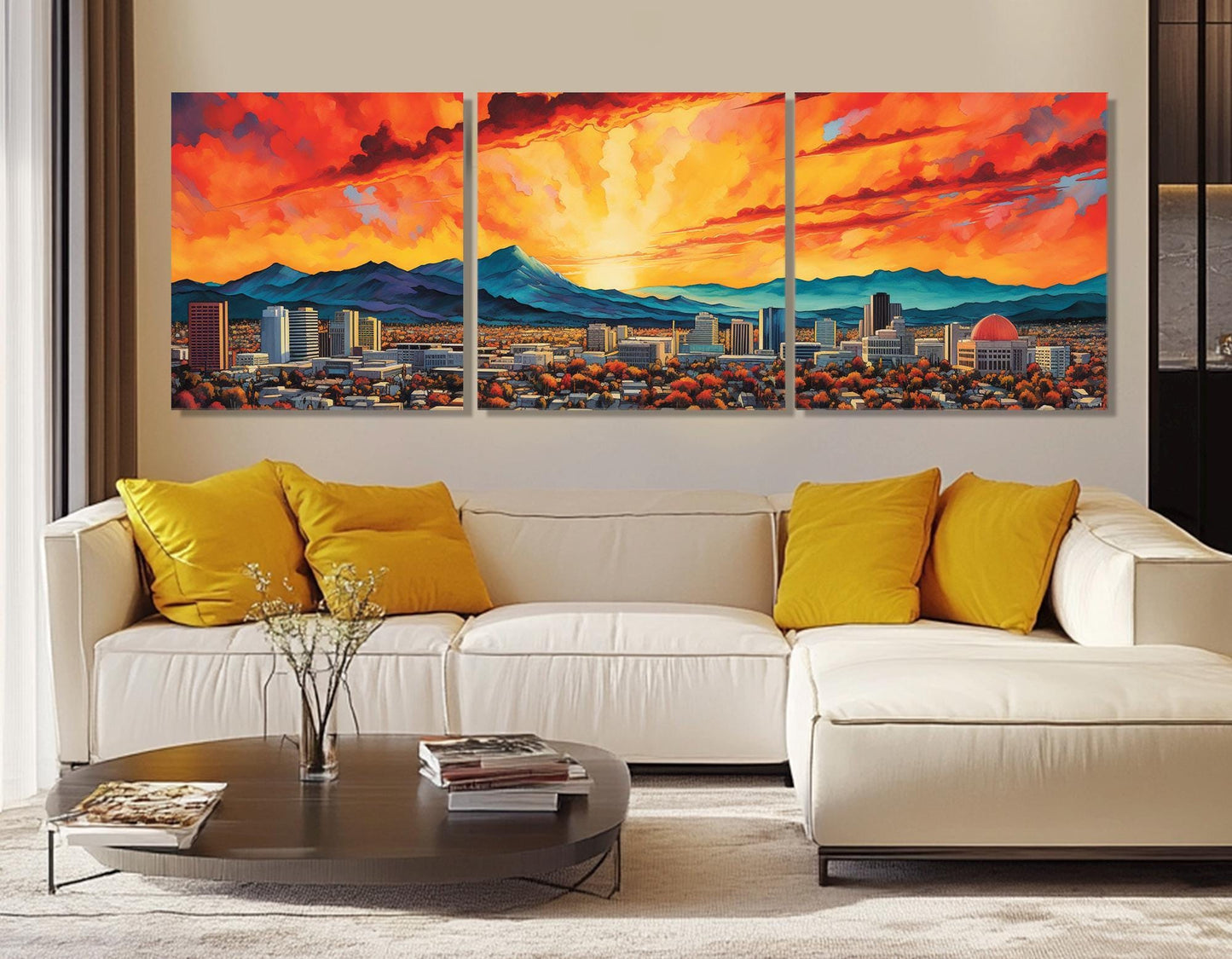 San Jose Canvas Print – Large Framed Gallery Wrapped Canvas | Abstract Cityscape Wall Art