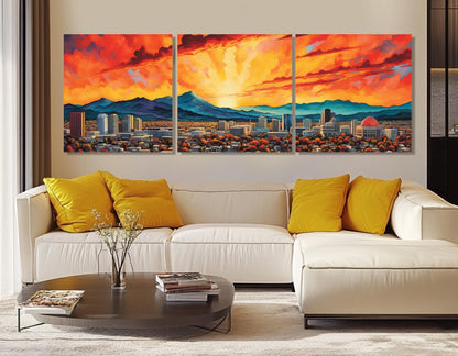 San Jose Canvas Print – Large Framed Gallery Wrapped Canvas | Abstract Cityscape Wall Art