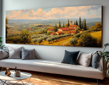 Tuscany Canvas Print - Olive Grove Painting on Cotton Canvas, Ready to Hang Wall Art